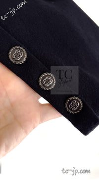 CHANEL 19S Navy Front Zipper Stitched Cardigan Jacket 38 40 44 シャネル ネイビー フロント ジッパー カーディガン ジャケット 即発