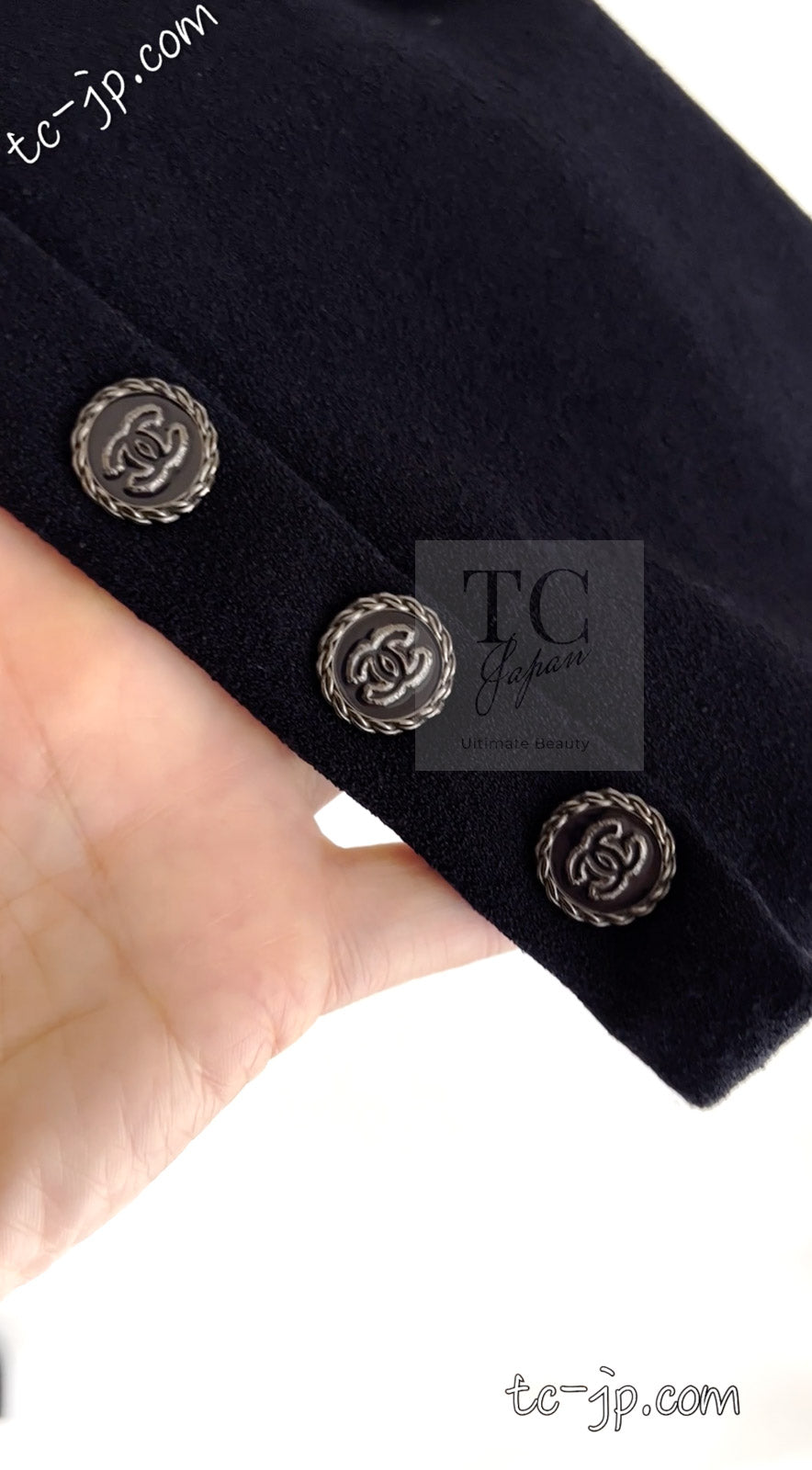 CHANEL 19S Navy Front Zipper Stitched Cardigan Jacket 38 40 44 シャネル ネイビー フロント ジッパー カーディガン ジャケット 即発