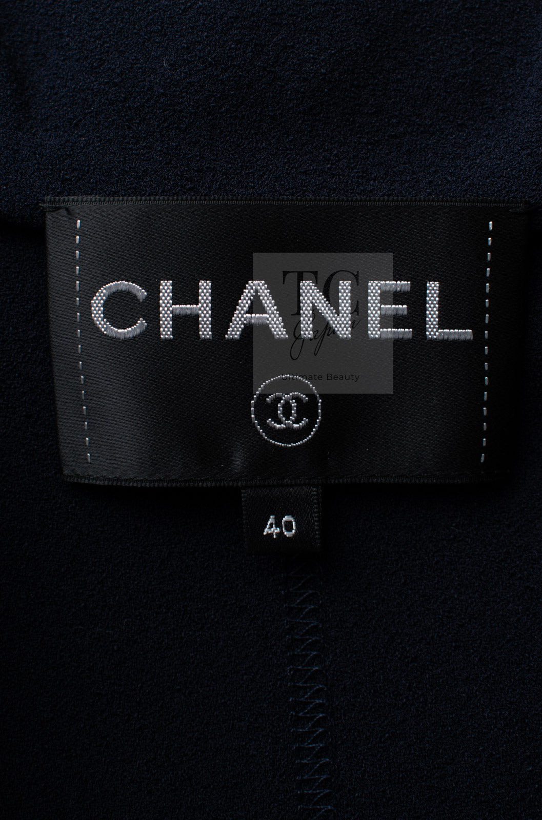 CHANEL 19S Navy Front Zipper Stitched Cardigan Jacket 38 40 44 シャネル ネイビー フロント ジッパー カーディガン ジャケット 即発