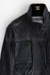 CHANEL 07A Black Lamb Skin Leather Blouson Half Coat Jacket 34 36 38 シャネル ブラック ラム スキン レザー ライダース ブルゾン ジャンバー ハーフ コート ジャケット 即発