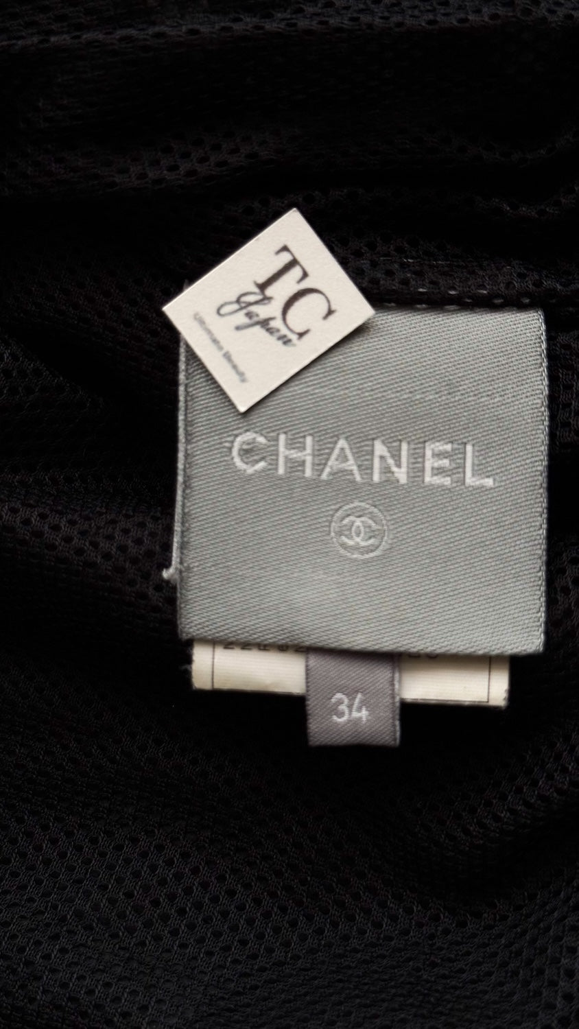 CHANEL 07A Black Lamb Skin Leather Blouson Half Coat Jacket 34 36 38 シャネル ブラック ラム スキン レザー ライダース ブルゾン ジャンバー ハーフ コート ジャケット 即発 - TC JAPAN