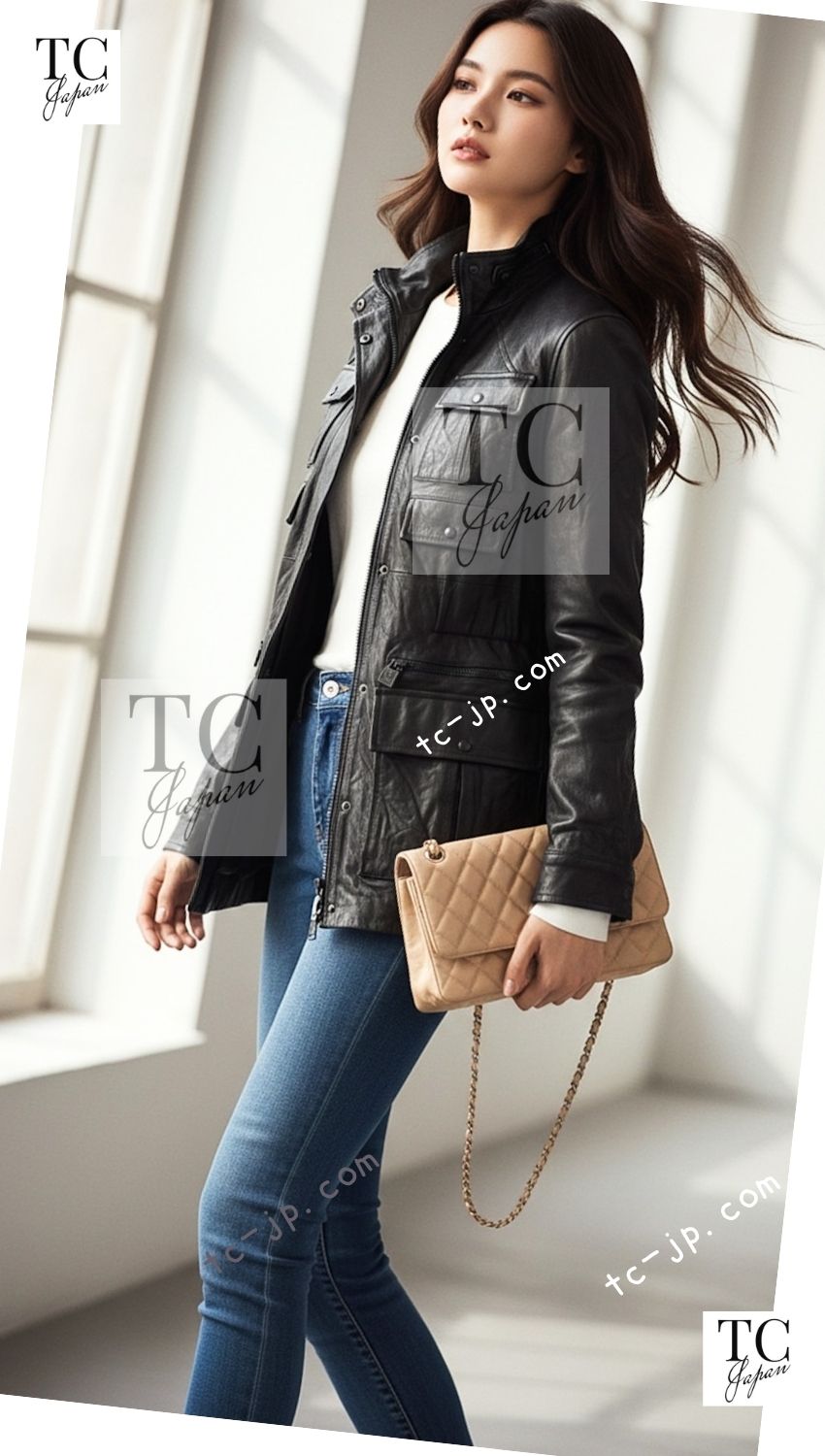 CHANEL 07A Black Lamb Skin Leather Blouson Half Coat Jacket 34 36 38 シャネル ブラック ラム スキン レザー ライダース ブルゾン ジャンバー ハーフ コート ジャケット 即発 - TC JAPAN