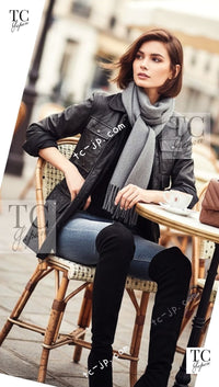 CHANEL 07A Black Lamb Skin Leather Blouson Half Coat Jacket 34 36 38 シャネル ブラック ラム スキン レザー ライダース ブルゾン ジャンバー ハーフ コート ジャケット 即発 - TC JAPAN