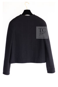 CHANEL 91A Vintage Black Wool CC Gold Button Tweed Jacket Skirt Suit 34 36 シャネル ヴィンテージ ブラック ウール CC ゴールド ボタン ツイード ジャケット スカート スーツ 即発