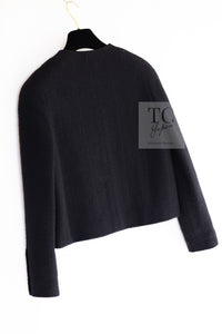 CHANEL 91A Vintage Black Wool CC Gold Button Tweed Jacket Skirt Suit 34 36 シャネル ヴィンテージ ブラック ウール CC ゴールド ボタン ツイード ジャケット スカート スーツ 即発