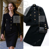 CHANEL 91A Vintage Black Wool CC Gold Button Tweed Jacket Skirt Suit 34 36 シャネル ヴィンテージ ブラック ウール CC ゴールド ボタン ツイード ジャケット スカート スーツ 即発