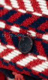 CHANEL 04A Red Navy Tricolore CC Logo Trim Wool Tweed Jacket Skirt Suit 36 38 シャネル レッド ネイビー トリコロール ウール ツイード ジャケット スカート スーツ 即発