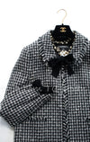 CHANEL 04PF Black Ivory Bow Ribbon Jacket Skirt 36 44 シャネル ブラック アイボリー リボン ツイード ジャケット スカート 即発