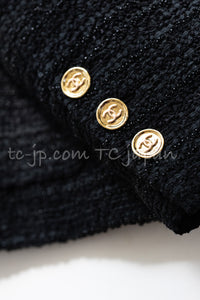 CHANEL 23PF 2023 Black CC Logo Gold Buttons Tweed Jacket 36 38 シャネル ブラック CC ロゴ ゴールドボタン ツイード ジャケット 即発