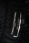 CHANEL Vintage Creations Little Black Jacket Lion Buttons Collarless 36 38 シャネル ヴィンテージ リトル ブラック ジャケット ライオン ボタン ベロア ベルベット ノーカラー 即発