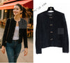 CHANEL Vintage Creations Little Black Jacket Lion Buttons Collarless 36 38 シャネル ヴィンテージ リトル ブラック ジャケット ライオン ボタン ベロア ベルベット ノーカラー 即発