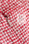 CHANEL 10C Red Metallic Gold Trim Tweed Jacket Skirt Suit 40 42 シャネル レッド メタリック ゴールド トリム フリンジ ツイード ジャケット スカート スーツ 即発