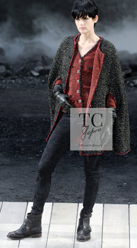 CHANEL 11A Red Black Metallic Fantasy Tweed Jacket 38 40 シャネル レッド ブラック メタリック ファンタジー ツイード ジャケット 即発 - TC JAPAN