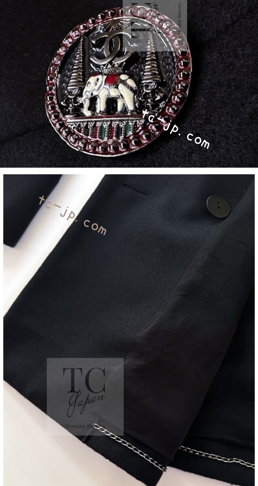 CHANEL 12PF Paris Bombay Black Wool Cashmere Blazer Jacket 34シャネル ブラック エンブレム ウール カシミヤ ブレザー ジャケット 即発