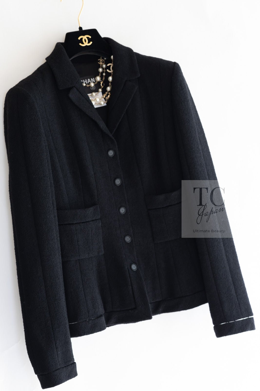 CHANEL 03A Black CC Buttons Wool Jacket 36 シャネル ブラック ココ ボタン ウール ジャケット 即発