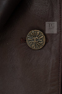 CHANEL 04PF Brown Lambskin Leather Jacket Coat 38 シャネル ブラウン ラムスキン レザー ジャケット コート 即発