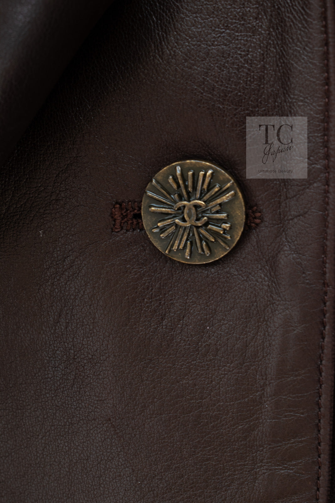 CHANEL 04PF Brown Lambskin Leather Jacket Coat 38 シャネル ブラウン ラムスキン レザー ジャケット コート 即発