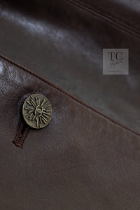 CHANEL 04PF Brown Lambskin Leather Jacket Coat 38 シャネル ブラウン ラムスキン レザー ジャケット コート 即発