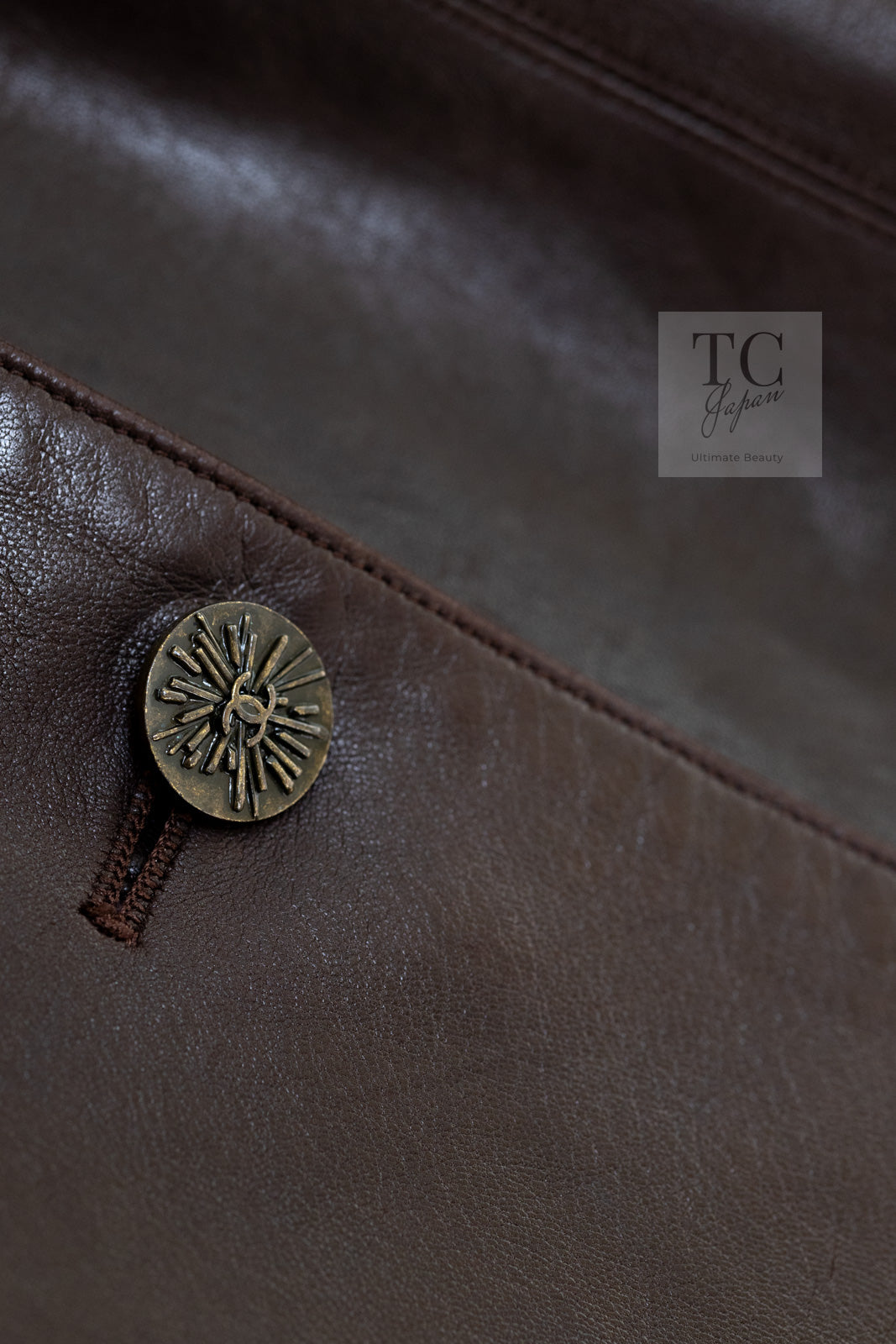 CHANEL 04PF Brown Lambskin Leather Jacket Coat 38 シャネル ブラウン ラムスキン レザー ジャケット コート 即発