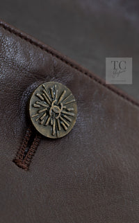 CHANEL 04PF Brown Lambskin Leather Jacket Coat 38 シャネル ブラウン ラムスキン レザー ジャケット コート 即発