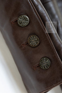 CHANEL 04PF Brown Lambskin Leather Jacket Coat 38 シャネル ブラウン ラムスキン レザー ジャケット コート 即発