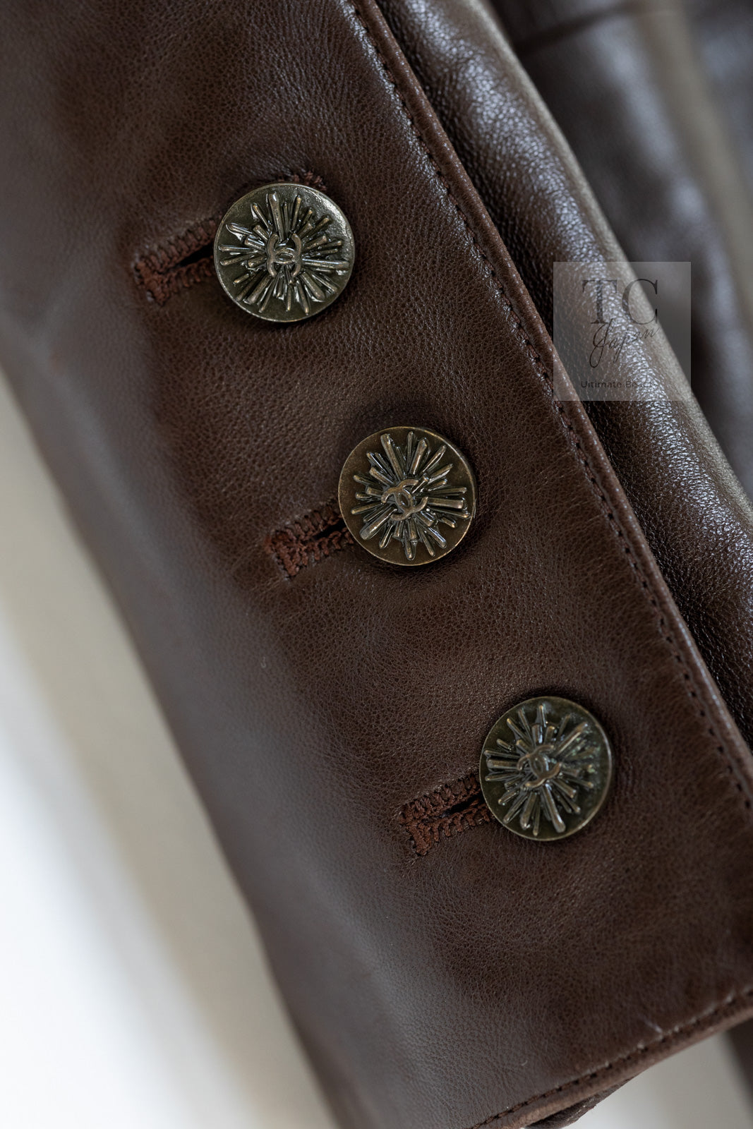 CHANEL 04PF Brown Lambskin Leather Jacket Coat 38 シャネル ブラウン ラムスキン レザー ジャケット コート 即発