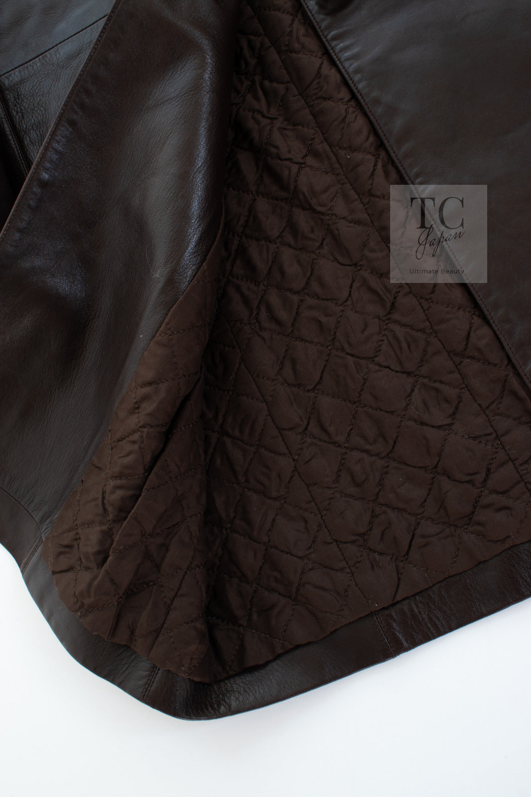 CHANEL 04PF Brown Lambskin Leather Jacket Coat 38 シャネル ブラウン ラムスキン レザー ジャケット コート 即発