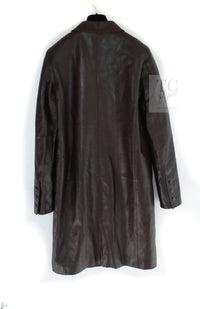 CHANEL 04PF Brown Lambskin Leather Jacket Coat 38 シャネル ブラウン ラムスキン レザー ジャケット コート 即発