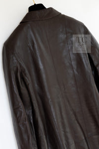 CHANEL 04PF Brown Lambskin Leather Jacket Coat 38 シャネル ブラウン ラムスキン レザー ジャケット コート 即発