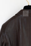 CHANEL 04PF Brown Lambskin Leather Jacket Coat 38 シャネル ブラウン ラムスキン レザー ジャケット コート