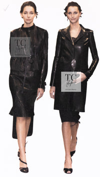 CHANEL 04PF Brown Lambskin Leather Jacket Coat 38 シャネル ブラウン ラムスキン レザー ジャケット コート