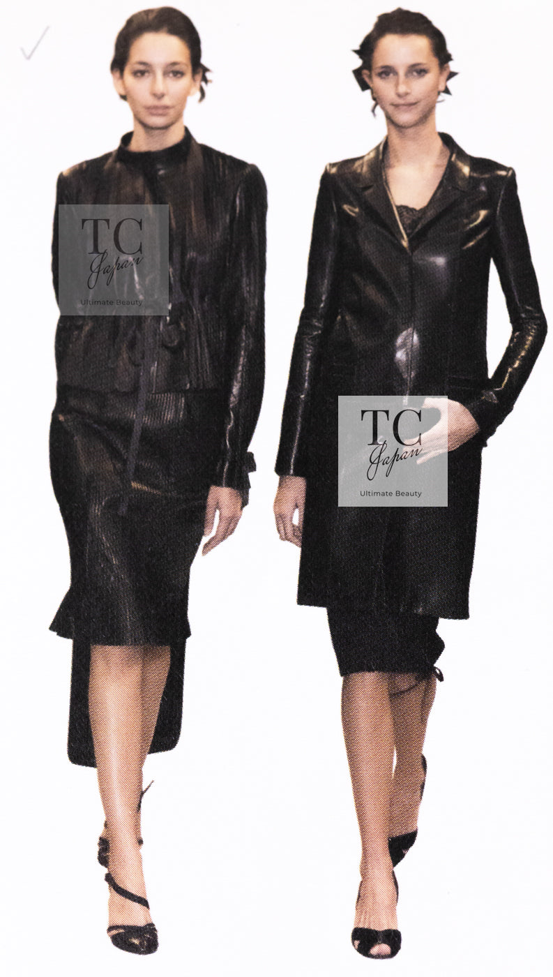 CHANEL 04PF Brown Lambskin Leather Jacket Coat 38 シャネル ブラウン ラムスキン レザー ジャケット コート