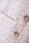 CHANEL 10S Pale Beige Pink Ivory Cotton Tweed Jacket 36 38 シャネル ペール ベージュ ピンク アイボリー コットン ツイード ジャケット 即発