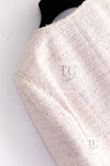 CHANEL 10S Pale Beige Pink Ivory Cotton Tweed Jacket 38 シャネル ペール ベージュ ピンク アイボリー コットン ツイード ジャケット 即発