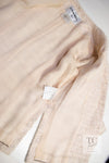 CHANEL 10S Pale Beige Pink Ivory Cotton Tweed Jacket 38 シャネル ペール ベージュ ピンク アイボリー コットン ツイード ジャケット 即発