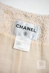 CHANEL 10S Pale Beige Pink Ivory Cotton Tweed Jacket 38 シャネル ペール ベージュ ピンク アイボリー コットン ツイード ジャケット 即発