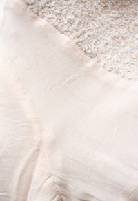 CHANEL 10S Pale Beige Pink Ivory Cotton Tweed Jacket 34 36 シャネル ペール ベージュ ピンク アイボリー コットン ツイード ジャケット 即発