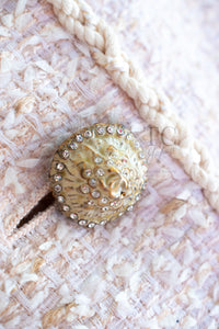 CHANEL 10S Pale Beige Pink Ivory Cotton Tweed Jacket 36 シャネル ペール ベージュ ピンク アイボリー コットン ツイード ジャケット 即発
