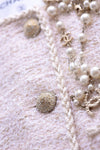 CHANEL 10S Pale Beige Pink Ivory Cotton Tweed Jacket 36 シャネル ペール ベージュ ピンク アイボリー コットン ツイード ジャケット 即発