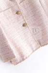 CHANEL 10S Pale Beige Pink Ivory Cotton Tweed Jacket 36 シャネル ペール ベージュ ピンク アイボリー コットン ツイード ジャケット 即発