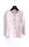 CHANEL 10S Pale Beige Pink Ivory Cotton Tweed Jacket 36 シャネル ペール ベージュ ピンク アイボリー コットン ツイード ジャケット 即発