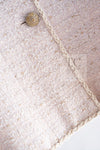 CHANEL 10S Pale Beige Pink Ivory Cotton Tweed Jacket 36 シャネル ペール ベージュ ピンク アイボリー コットン ツイード ジャケット 即発