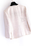 CHANEL 10S Pale Beige Pink Ivory Cotton Tweed Jacket 36 シャネル ペール ベージュ ピンク アイボリー コットン ツイード ジャケット 即発