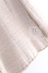 CHANEL 10S Pale Beige Pink Ivory Cotton Tweed Jacket 36 シャネル ペール ベージュ ピンク アイボリー コットン ツイード ジャケット 即発