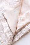 CHANEL 10S Pale Beige Pink Ivory Cotton Tweed Jacket 36 シャネル ペール ベージュ ピンク アイボリー コットン ツイード ジャケット 即発