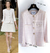 CHANEL 10S Pale Beige Pink Ivory Cotton Tweed Jacket 38 シャネル ペール ベージュ ピンク アイボリー コットン ツイード ジャケット 即発