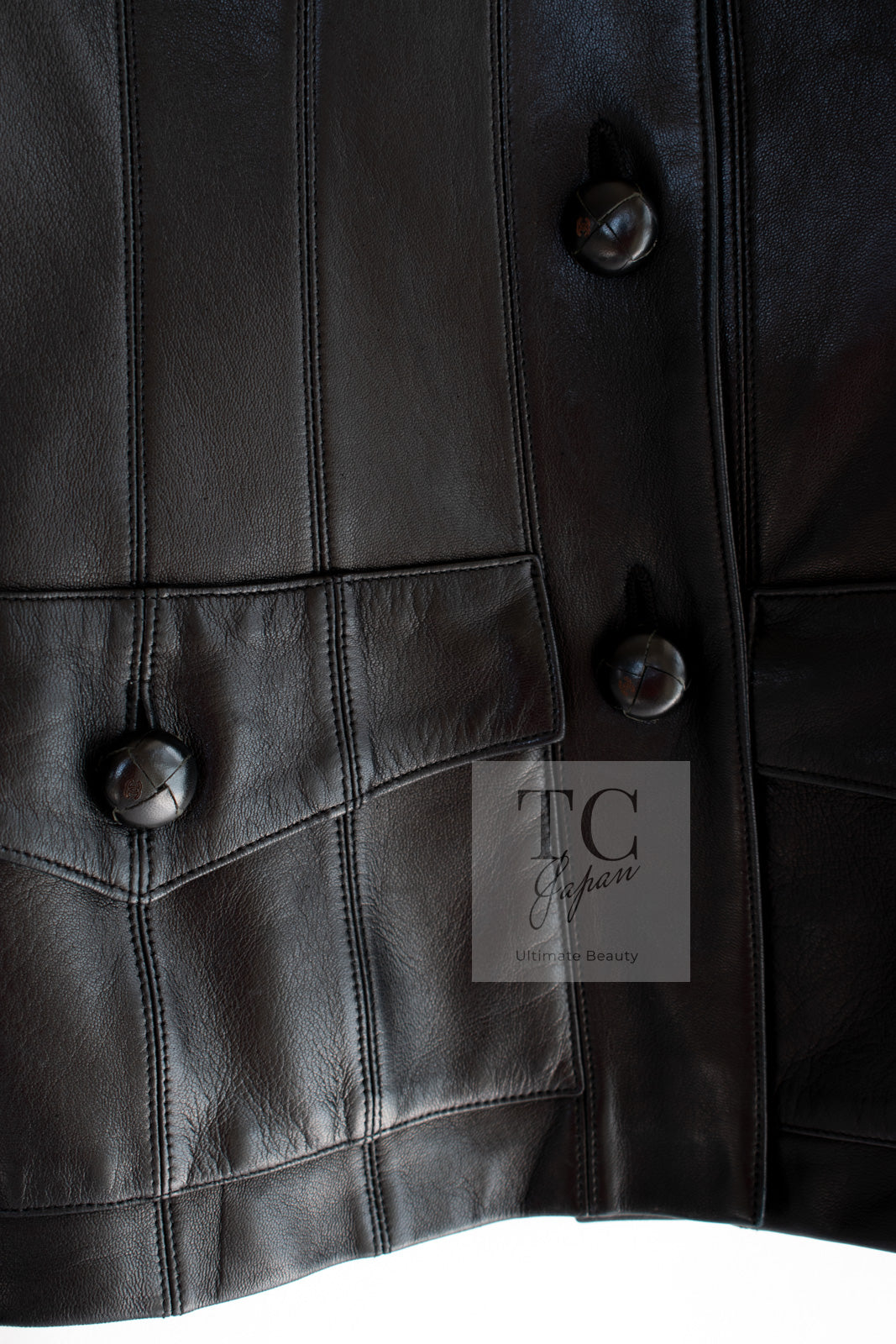 シャネル ジャケット CHANEL ブラック ラム レザー 03A Black
