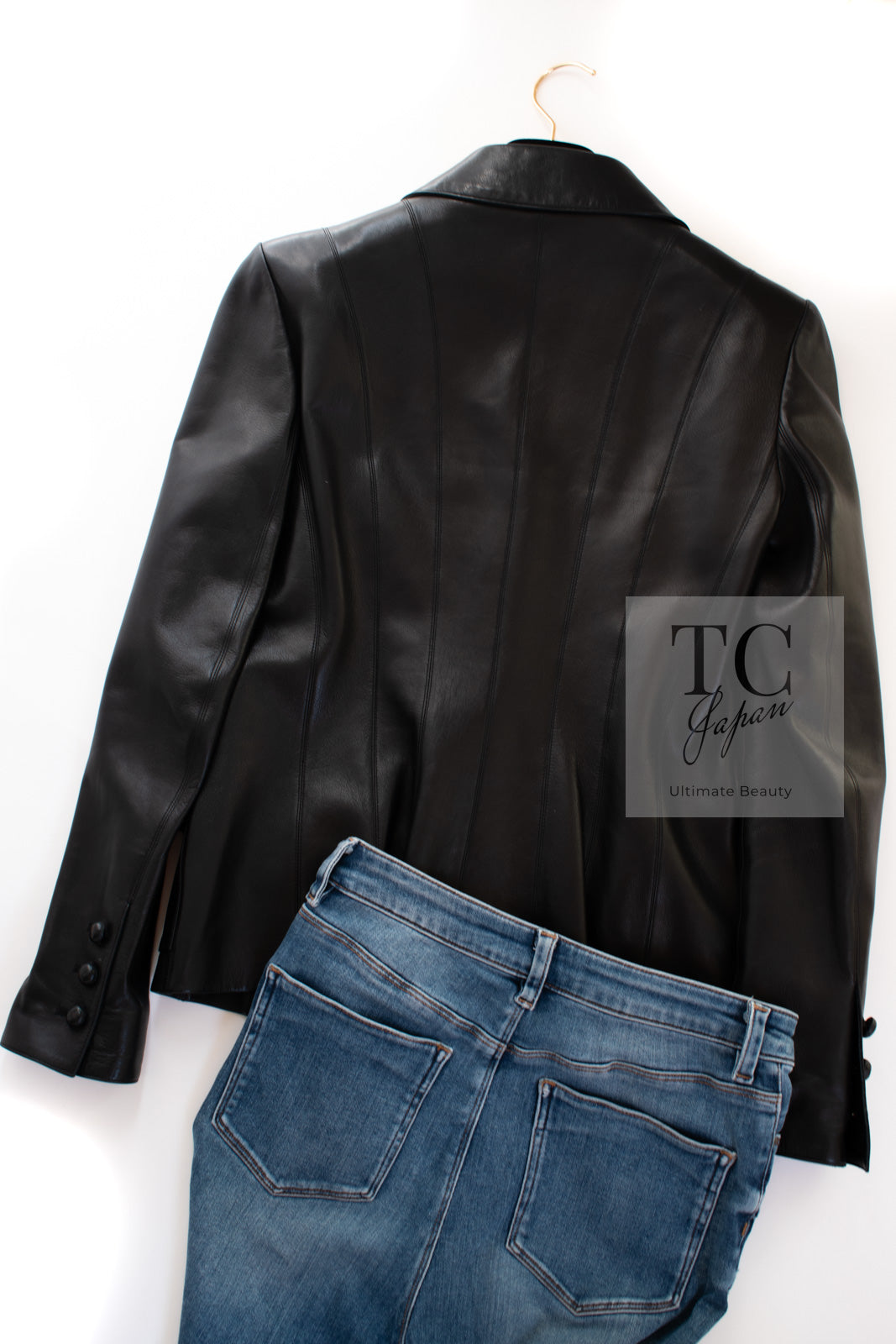 シャネル ジャケット CHANEL ブラック ラム レザー 03A Black Lambskin