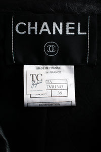 CHANEL 03A Black Lambskin Leather Jacket 38 シャネル ブラック ラム レザー ジャケット 即発