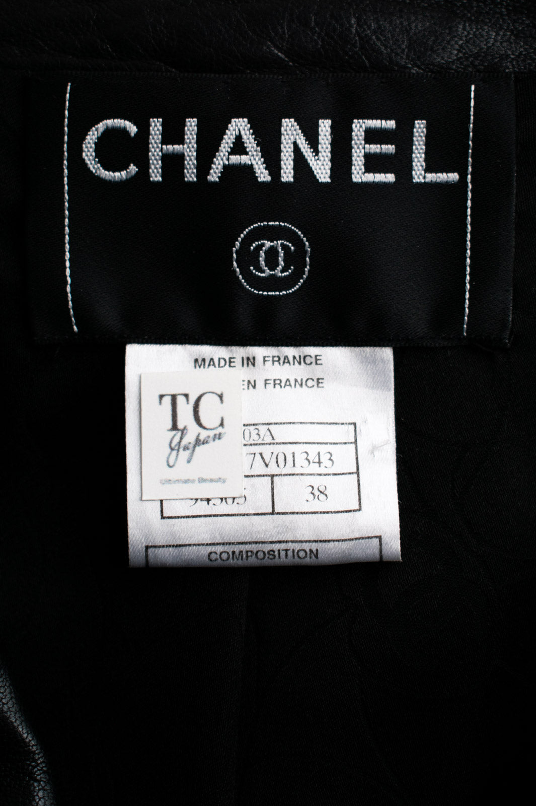 CHANEL 03A Black Lambskin Leather Jacket 38 シャネル ブラック ラム レザー ジャケット 即発